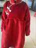 G.DUCKKIDS女童連衣裙冬季新款加絨洋氣女寶寶紅色中國風拜年服周歲生日禮服 110碼(適合95-105cm) 98 酒紅色 加絨 曬單實拍圖