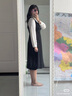 獨束大碼女裝減齡拼接假兩件連衣裙2025春通勤裙子胖mm娃娃領時尚 赫本黑 L （尺碼：2） 曬單實拍圖