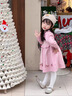 ONEDEW國際大牌女孩時(shí)尚小香公主粉紅毛衣針織連衣裙女?huà)?025新裙春季流 粉紅色 140 cm 均碼 曬單實(shí)拍圖