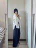 浪莎天絲亞麻闊腿褲女秋季2025新款高腰顯瘦垂感寬松老錢風(fēng)休閑彎刀褲 曬單實拍圖