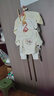 babylove新生兒半背衣和尚服秋季純棉提花嬰兒上衣寶寶家居服睡衣星月棉毛 奶白色 52 曬單實拍圖