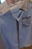 百圖betu女裝秋季新款襯衫百搭薄款口袋設計長(cháng)袖襯衫女2307T44 藍色 L 曬單實(shí)拍圖