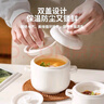 洛威家用純白色陶瓷雙蓋燉盅蒸鍋內(nèi)膽隔水燉專用燕窩盅煨湯瓦罐碗燉罐 【帶小勺】雙耳雙蓋燉盅中號(hào)550ml 曬單實(shí)拍圖