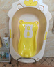 奔麥嬰兒洗澡盆寶寶浴盆兒童大號可坐新生兒澡盆幼兒躺托一體小孩家用 【躺板+盆】黃+禮包 曬單實(shí)拍圖