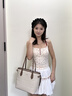 CinvaiKrose上課托特包女包2025新款大容量通勤單肩包包手提包生日禮物送女友 菱格米白【送女友老婆女生禮物走心實(shí)用】 曬單實(shí)拍圖