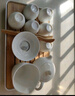 金鑲玉 茶具茶盤(pán)套裝 功夫茶具配件茶壺茶杯送禮盒旅行商務(wù) 西施透白便攜式茶具套裝 曬單實(shí)拍圖