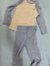 Q21【中暖】小暖皮兒童保暖內(nèi)衣套裝男女童秋衣秋褲校服神器 米藍(lán)-拼色款 120 曬單實(shí)拍圖