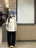 韓系漂亮條紋插肩長(cháng)袖t恤女2025新款早秋季單穿寬松百搭chic上衣 白色 L 曬單實(shí)拍圖