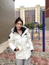 波司登（BOSIDENG）25新款極寒羽絨服女短款90鵝絨收腰顯瘦連帽保暖外套B250242302 【趨勢推薦】冰穹提花白9CW4 S 160/84A 體重約100-110斤 曬單實(shí)拍圖