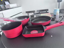 特福（Tefal）鍋具套裝百變鍋可拆卸煎炒鍋有鈦不粘鍋六件套千葉玫瑰紅 曬單實(shí)拍圖