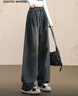 美麗衣櫥（BEAUTIFUL WARDROBE）2025秋季時(shí)尚高腰闊腿牛仔褲女小個(gè)子直筒潮流褲子女設計感 曬單實(shí)拍圖