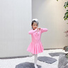 舞東方舞蹈服兒童女夏季短袖女童練功服芭蕾舞裙衣服中國舞女孩考級服裝 粉色-長袖【分體款】 120  (高110-120cm 重33-38斤) 曬單實(shí)拍圖