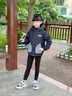 Skechers斯凱奇秋冬新款兒童梭織裥棉連帽外套男女童休閑保暖外套L425K078 碳黑/0018 130 曬單實(shí)拍圖