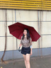 愛(ài)上雨超大號(hào)雙層自動(dòng)加大加固加厚防風(fēng)雨傘長(zhǎng)柄雨傘結(jié)實(shí)抗風(fēng)男士直桿傘 升級(jí)彎柄-150CM加厚雙層外黑內(nèi)紅 曬單實(shí)拍圖