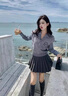 乖甜星學(xué)院風(fēng)時(shí)尚套裝女2025春夏新款顯瘦針織馬甲襯衫百褶裙三件套潮流 【百褶裙-單件】 S 【建議80-90斤】 曬單實(shí)拍圖