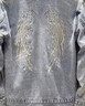 棉致2025春秋季新款淺色復古翅膀刺繡破洞牛仔外套男夾克上衣服 淺藍色 5XL 曬單實(shí)拍圖