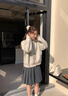SNYDER WEAR小個(gè)子外套針織開(kāi)衫女秋季2025新款深秋初冬軟糯毛衣外套上衣女款 灰色 S 推薦80-95斤 曬單實(shí)拍圖