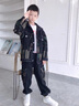 G.DUCKKIDS男童春裝牛仔套裝2025新款兒童裝大童春秋款炸街兩件套潮酷帥衣服 藍色aekosem 150 cm 曬單實(shí)拍圖