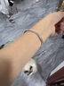 中國黃金（CHINA GOLD）足銀光面素圈手鐲女固口銀鐲子輕奢情人節生日禮物送女友老婆媽媽 足銀素圈手鐲【54圈口】約7.5克 曬單實(shí)拍圖