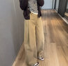 GCRZW輕奢卡其色西裝闊腿褲女春秋季2025新款休閑風笛褲貝斯褲直筒褲子 卡其色 【高檔氣質(zhì)款】 L /28 建議105-115斤 曬單實拍圖