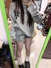 美式高街十字架套頭紐扣衛衣女春秋寬松oversize慵懶長(cháng)袖打底上衣 灰色 XL 曬單實(shí)拍圖