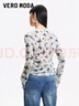 VEROMODA T恤女2025夏季新款高街潮流抽繩蝴蝶印花長袖薄紗上衣325302001 曬單實拍圖