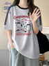 JEANSWEST CLUB真維斯美式高街兩條杠短袖t恤女2025爆款夏季純棉寬松半袖上衣 曬單實拍圖