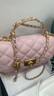 CHARLES&KEITH七夕限定禮盒鏈條包掛菱格小方包CK17-50701608-A Cotton Candy Pink棉花糖粉 S 曬單實(shí)拍圖