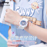 迪士尼（Disney）運動手表女學(xué)生初高中少女多功能電子表兒童潮流防水手表清新白藍 曬單實拍圖