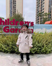 skingcond童服女童冬季洋氣新款中小童加厚短款休閑純色服 米白色（原色貉子毛領(lǐng)）   0GB 90 CM(身高8090cm) 曬單實(shí)拍圖