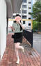 哈魯?shù)暇G色條紋短袖t恤女夏2025新款小眾設(shè)計感圓領(lǐng)正肩體恤小個子上衣 白綠 均碼 （110斤內(nèi)） 曬單實拍圖