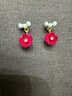 伊燦紅色絲絨小花朵仿珍珠耳釘女無(wú)耳洞耳夾大氣高級耳環(huán)2025新款耳飾 紅色小花朵仿珍珠耳釘 曬單實(shí)拍圖