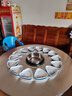 千曼雅304不銹鋼餐桌內置轉盤(pán)圓桌火鍋桌子帶電磁爐家用10人飯店折疊桌 1.5米內置1.0轉盤(pán)加電磁爐50桌腿 曬單實(shí)拍圖