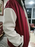 韓惠芷棒球服連帽外套春秋款女寬松鈕扣百搭加絨時(shí)尚潮流學(xué)生衛衣女 S8245紅色春秋 L 【建議100-120斤】 曬單實(shí)拍圖