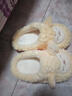 名創(chuàng  )優(yōu)品（MINISO）羊咩咩棉拖鞋女冬季包跟家居室內厚底月子毛毛拖黃色38-39 曬單實(shí)拍圖