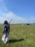 目丸民族風(fēng)披肩斗篷女外套云南麗江大理旅游披風(fēng)外搭新疆西藏穿搭披風(fēng) 藍(lán)米色 曬單實(shí)拍圖