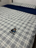 TEENIE WEENIE小熊床上四件套純棉 A類100%全棉刺繡四件套雙人床單被套1.5m床 茶語時光-灰格+深藍 曬單實拍圖