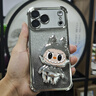 SUOLIAO適用蘋果17Promax手機殼氣囊防摔化妝鏡子支架iPhone16Pro可愛散熱全包硅膠保護套女生輕奢高級感 【太空銀+閃粉卡】補妝鏡支架-帶鏡頭膜-氣囊防摔 蘋果17Promax 曬單實拍圖