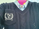 森馬（Semir）毛衣女冬刺繡V領(lǐng)絞花毛衫無(wú)袖襯衫氣質(zhì)學(xué)院風(fēng)兩件套101724107029 曬單實(shí)拍圖