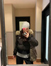 唐菓蜜羽絨棉服女2025冬季新款韓版連帽大毛領(lǐng)羽棉襖絨服小個子短款棉衣 黑色 M 曬單實拍圖