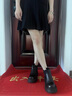 星期六煙筒靴女靴厚底秋冬裸靴2025新款短筒棕色馬丁靴切爾西短靴子女 黑色 37 曬單實拍圖