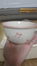 粉藍蝴蝶結陶瓷碗家用吃飯碗ins高顏值釉下彩餐具甜品碗湯碗面碗 蝴蝶結4.5英寸碗4個(gè) 曬單實(shí)拍圖