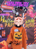 G.DUCKKIDS小黃鴨童裝萬(wàn)圣節兒童服裝男女童蝙蝠衫斗篷外套cosplay南瓜衣服 桔色 均碼 M碼 曬單實(shí)拍圖