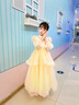 小咔衣濃女童禮服裙長(cháng)袖蓬蓬公主裙兒童主持人鋼琴演出服花童婚紗女孩秋季 香檳色長(cháng)袖3934長(cháng)款 140 曬單實(shí)拍圖