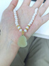 COISE珍珠項鏈媽媽款黃金吊墜和田玉鎖骨鏈套鏈飾品生日禮物送老婆 項鏈定金/禮盒 曬單實(shí)拍圖