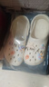 名創(chuàng)優(yōu)品（MINISO）洞洞鞋男女夏季外穿涼鞋防滑厚底踩屎感包頭涼拖鞋 卡其+海洋星星 曬單實(shí)拍圖