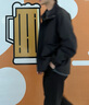IZEXX立領工裝外套男士秋冬季寬松休閑百搭高級感夾克上衣MZ20黑色2XL 曬單實拍圖