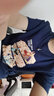 森馬（Semir）2025年新款純棉短袖T恤女夏季美式潮牌大碼女裝寬松休閑打底上衣 藏青色 (小鹿) L 110-125斤 曬單實(shí)拍圖