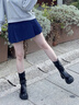 ZHR女靴中筒小個(gè)子增高馬丁靴女復古顯瘦騎士機車(chē)靴女 BL613黑色37 曬單實(shí)拍圖