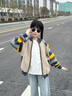 乖妮貓女童毛衣開衫2025冬裝新款兒童針織外套女大童12歲女孩春秋毛線衣 杏色 160 碼 曬單實拍圖